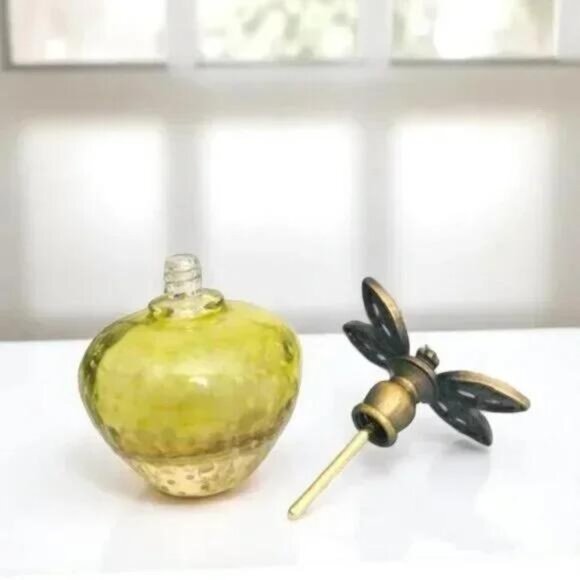 Vintage Dragonfly Glass Jeweled Perfume Bottle - Picture 3 of 7